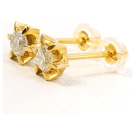 Orecchini a lobo in oro giallo 18K e diamanti - Autre Marque