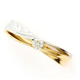 Platin- und Gelbgold-Ring mit Diamant - Autre Marque