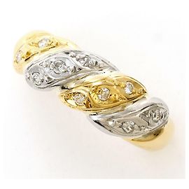 Autre Marque Diamantring aus PT900-Platin und 18K Gelbgold