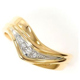 Autre Marque 18K Gelbgold- und Platinring mit grünem Diamanten