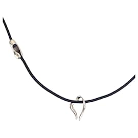 Autre Marque MINAS Darling Heart Collana in Argento 925 e Cordino Nero