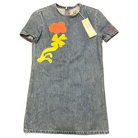 Marni Abito in Denim con Applicazione Floreale