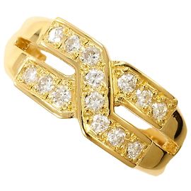 Autre Marque Anello a fascia in oro giallo 18K con diamante