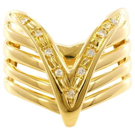 Autre Marque 18K Gelbgold-Ring mit Diamant