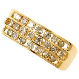 Autre Marque Anello a fascia in oro giallo 18K con diamante