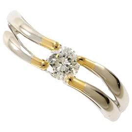 Autre Marque Eleganter Platin- und Gelbgold-Diamantring