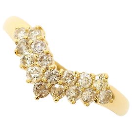 Autre Marque 18K Gelbgold-Ring mit braunem Diamanten