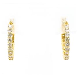 Orecchini a cerchio in oro giallo 18K e diamanti - Autre Marque