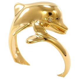 Autre Marque 18K Gelbgold-Ring mit Diamant