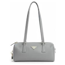 Prada Borsa a mano in pelle grigia