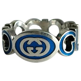 Gucci Interlocking GG Logo Ring aus Silber