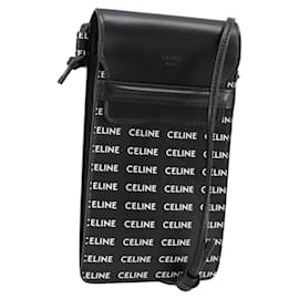 Sac à bandoulière CELINE en PVC et cuir noir Auth bs35232A - Céline