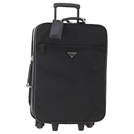 Valigia PRADA Nylon Nero Argento Auth 181553A - Prada