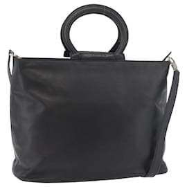 CELINE Handtasche aus Leder 2way Schwarz Gold Auth 171255A - Céline