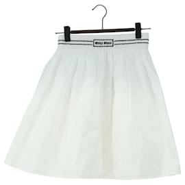 Falda Miu Miu de algodón blanca Auth 182059M