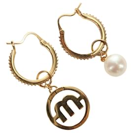 Miu Miu Pierce metallico Gold Tone Auth 181299M
