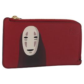 LOEWE Studio Ghibli Spirited Away Kaonashi Tarjetero Rojo Oro Auth 167382SM