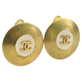 Orecchini CHANEL COCO Mark in metallo Gold Tone CC Auth 181300V