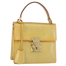 LOUIS VUITTON Monogram Vernis Spring Street Hand Bag Gris M91029 LV Auth BA13070