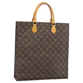 LOUIS VUITTON Monogram Sac Plat Hand Bag M51140 LV Auth ka4508