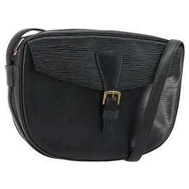 LOUIS VUITTON Epi Jeune Fille MM Schultertasche Schwarz M52152 LV Auth 181750