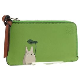 LOEWE Fragment Case My Neighbor Totoro Leather Green Silver Auth 181483SM