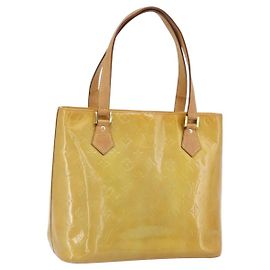 LOUIS VUITTON Bolso de mano Monogram Vernis Houston Beige M91004 LV Auth 171247