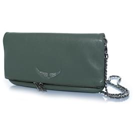 Zadig & Voltaire, Borsa a tracolla in pelle verde Rock