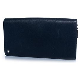 Montblanc, portafoglio con zip in pelle blu