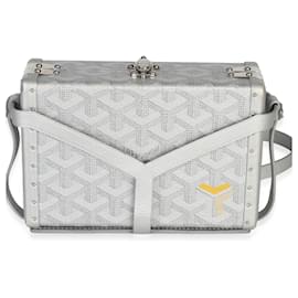Minaudière Goyardine in tela e metalli preziosi argentati Goyard