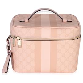 Beauty case Gucci Savoy Medium in pelle di vitello Dollar GG Supreme Monogram Rosa Chiaro