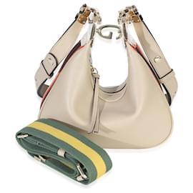 Borsa a tracolla piccola Attache in pelle liscia beige Web di Gucci