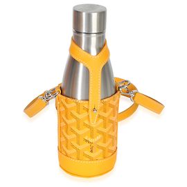 Custodia e Flask Goyard Yonne MM in tela Goyardine gialla