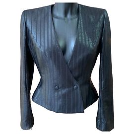 Thierry Mugler Veste Mugler à rayures noires en lurex