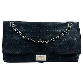 Chanel 2.55 Rue Cambon Borsa con Patta in Pelle Nera