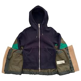 Sacai Hybrid Schwamm-Kapuzenpullover