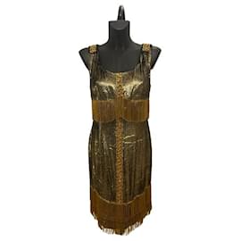 Abito dorato Lanvin con frange