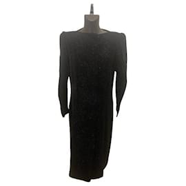 Abito nero Lanvin con strass