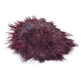 Autre Marque Fascinator con piume di pavone viola