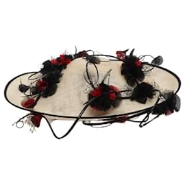 Autre Marque Fascinator a spirale floreale crema e nero