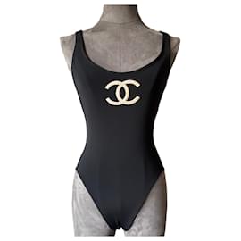 Chanel Einteiler-Badeanzug mit CC-Logo