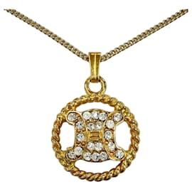 Collana CELINE Vintage Triomphe Blazon con strass - Céline