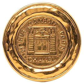 Chanel Gold Gold Plated 31 Rue Cambon Runde Brosche