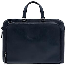 Prada Blue Saffiano Aktentasche