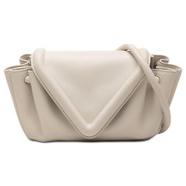 Bottega Veneta Borsa a tracolla Beak in agnello grigio, piccola