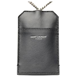 Saint Laurent Kartenetui aus schwarzem Leder