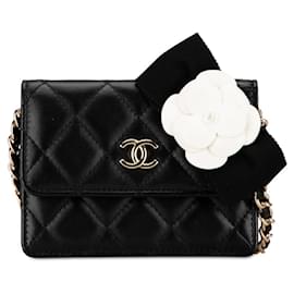Mini borsa a tracolla Chanel Matelassé Coco Mark Camellia