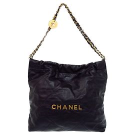 Borsa a tracolla Chanel 22 Small in pelle di vitello nera