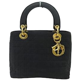 Christian Dior BOLSA VINTAGE CHRISTIAN LADY DIOR MEDIUM TOILE CANNAGE PRETA