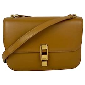 Sac à bandoulière Saint Laurent en cuir lisse de veau Le Carre marron - Yves Saint Laurent